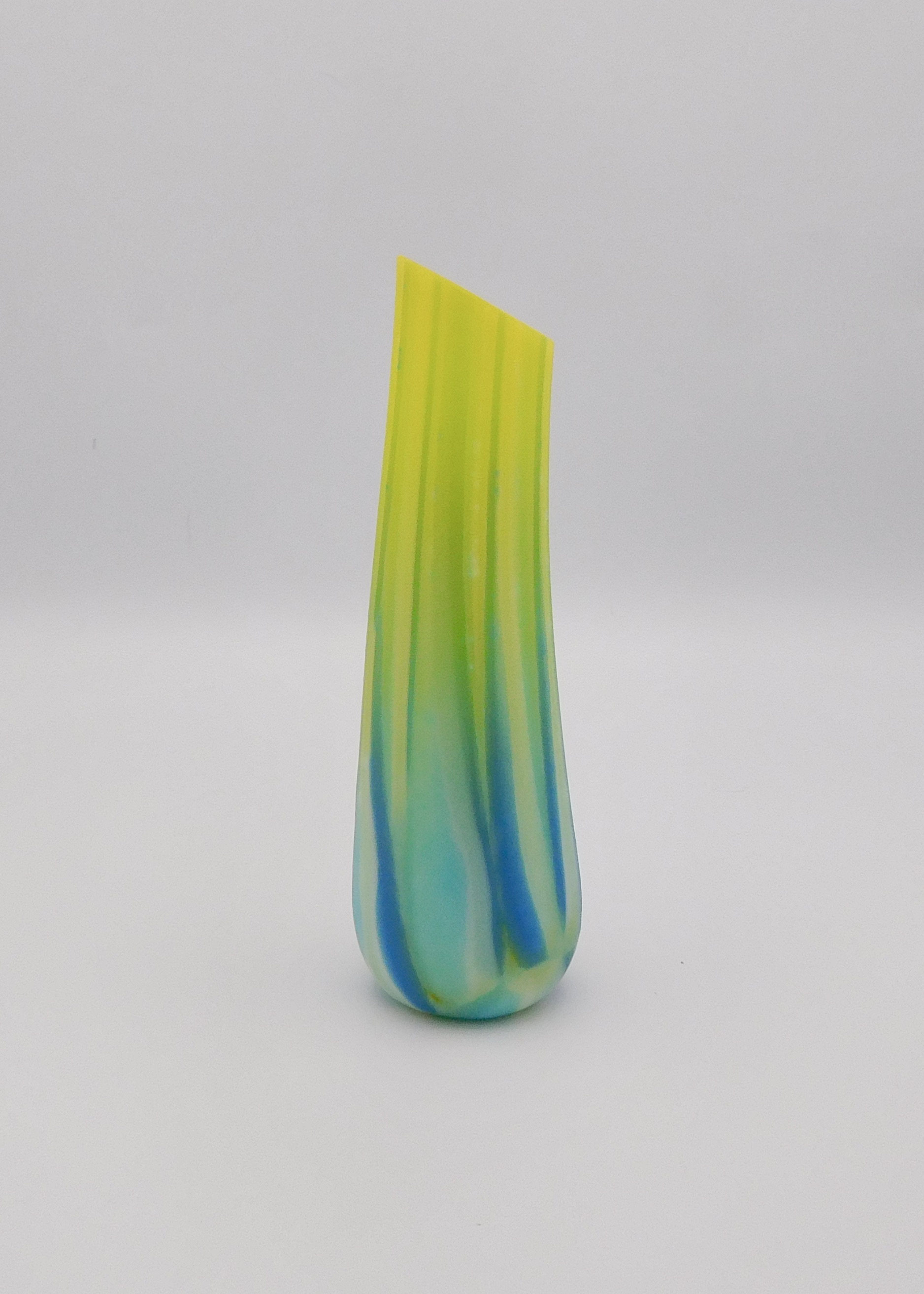 Blue/White/Canary Flow Vase
